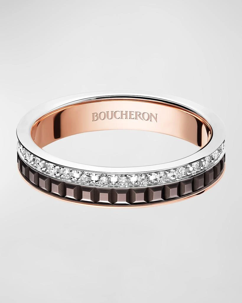 Boucheron Quatre 18K Tricolor Gold Classique Diamond Ring 1