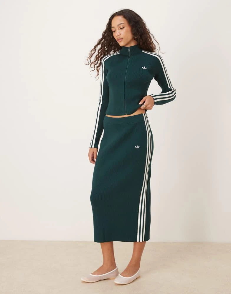 Adidas adidas Originals Adicolor 3-stripes slim knit track top in ivy green  - Dresses & Skirts - Free Shipping - BeyondStyle