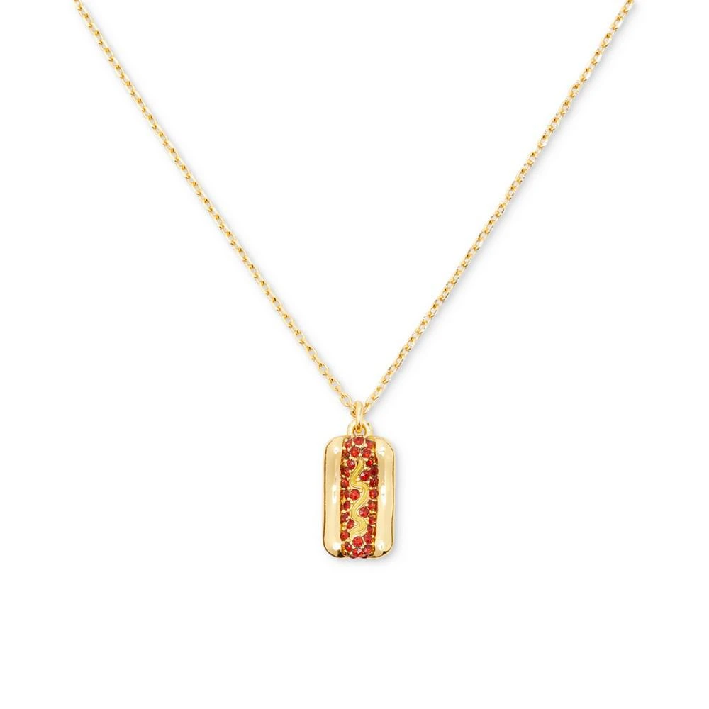 Kate Spade Gold-Tone Color Stone Hot Dog Mini Pendant Necklace, 16" + 3" extender 1