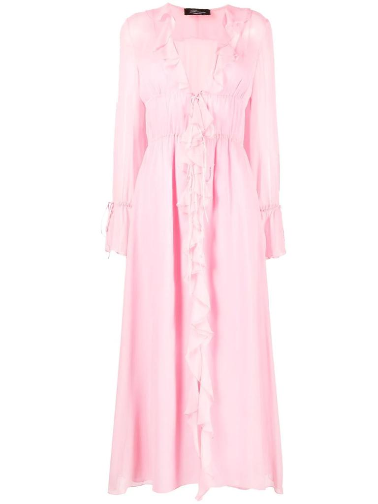 Blumarine ruffled silk maxi dress - women -  -  - Pink