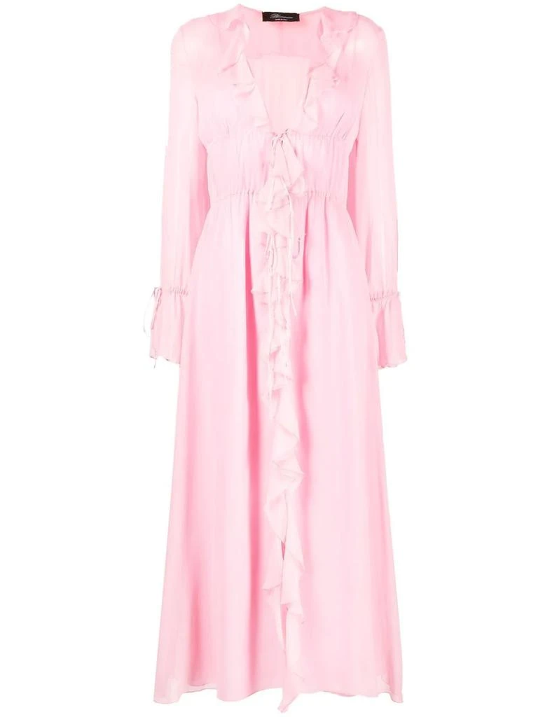 BLUMARINE ruffled silk maxi dress - women -  -  - Pink 1
