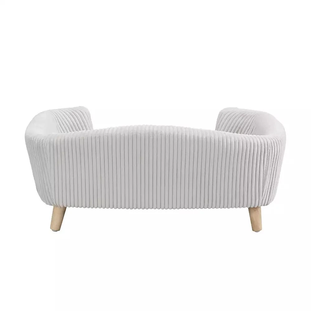 Zeus
Ruta Beige Corduroy Elevated Pet Couch with Wood Legs 7