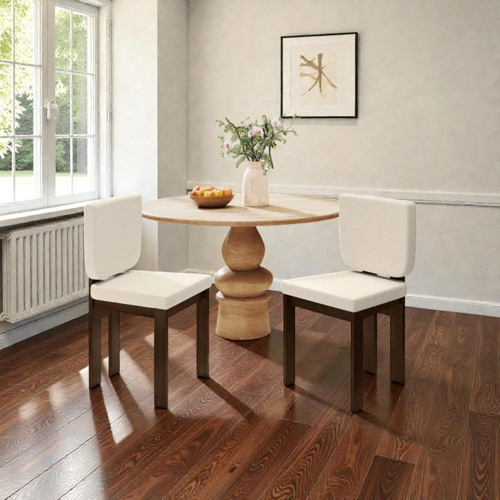 Hivvago Versatile Wooden Dining Chairs with Rubberwood Support - Set of Two