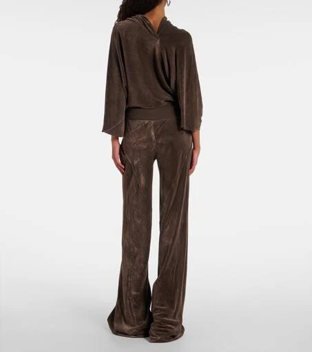 Rick Owens High-rise velour straight pants 3