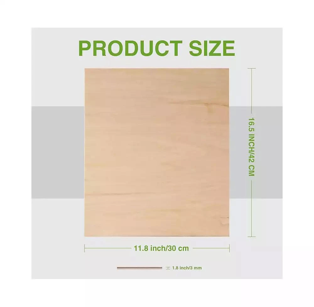 Robotime 3D Puzzles Plywood Sheets for Laser Cutting, Engraving Wood Burning, Thin Unfinished Wood Boards for Craft, Multicolored, 11.81"16.54"0.79" 2