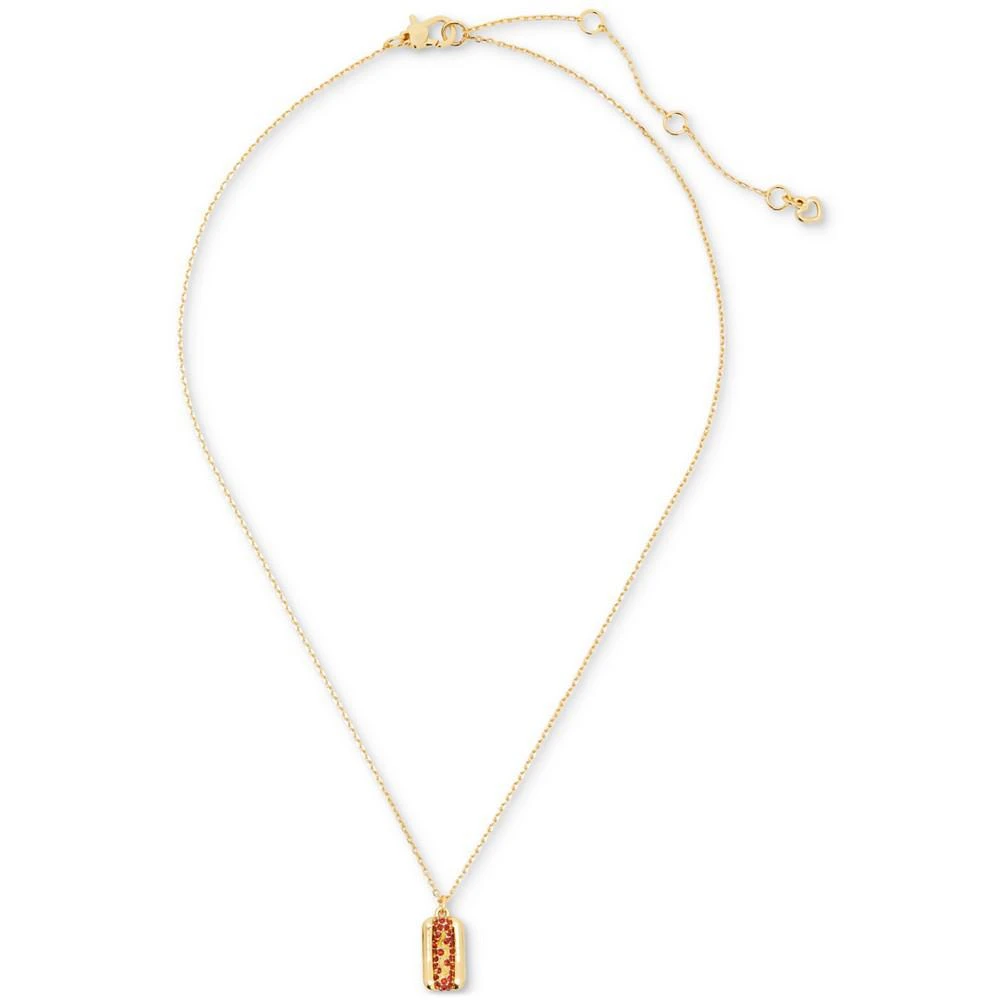 Kate Spade Gold-Tone Color Stone Hot Dog Mini Pendant Necklace, 16" + 3" extender 2