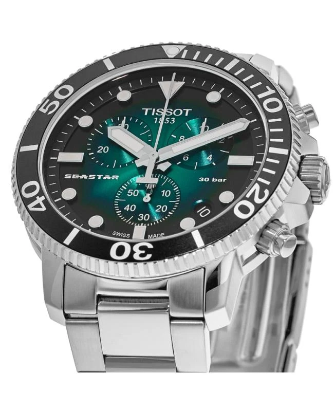 Tissot Tissot Seastar 1000 Chronograph Green Dial Stainless Steel Men's Watch T120.417.11.091.01 3