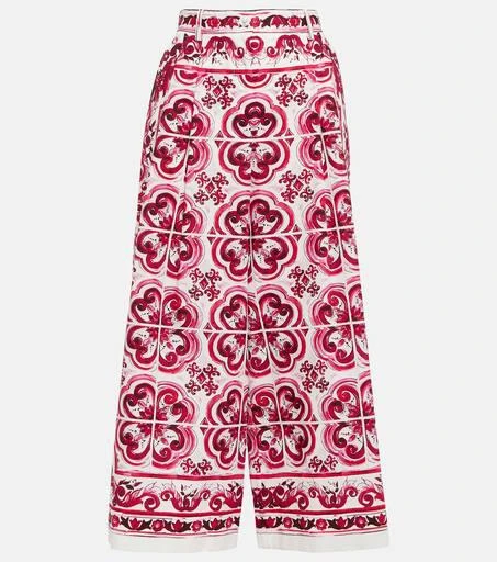 Dolce 
Gabbana Printed high-rise cotton poplin culottes 1