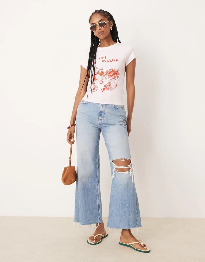 ASOS ASOS DESIGN baby tee with girl dinner graphic in pink 4