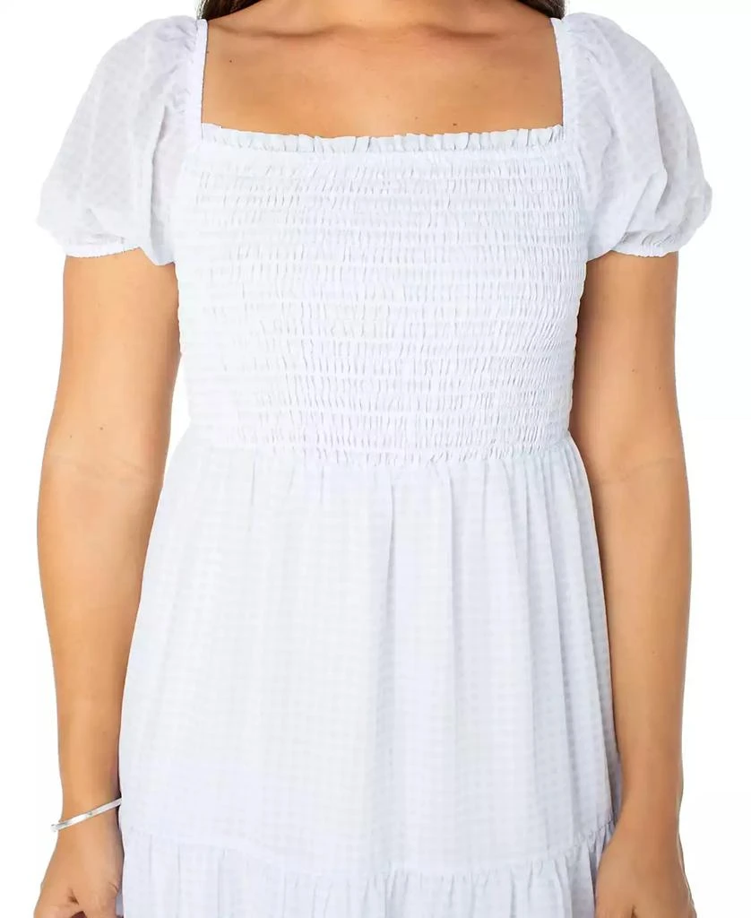 Celebrity Pink Juniors' Smocked Puff-Sleeve Midi Dress 4