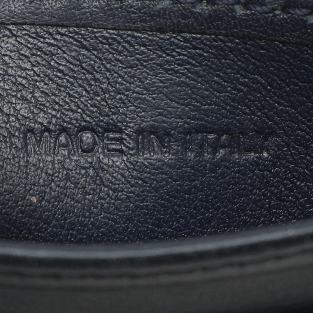 Ermenegildo Zegna Ermenegildo Zegna Navy Blue Woven Leather Pelle Tessuta Card Holder 6
