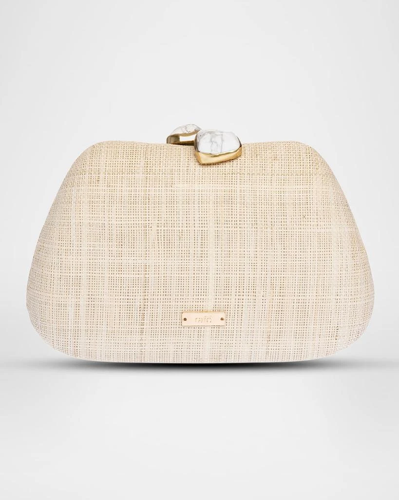 Rafe Tamu Flower Raffia Clutch Bag 3