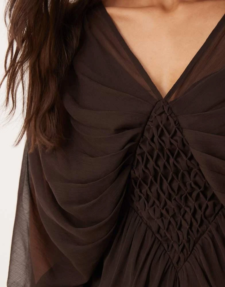 sachin and babi light blue dress ASOS ASOS DESIGN plunge cape sleeve maxi dress with honeycomb shirring  detail in chocolate - Dresses & Skirts - Compare Prices from 5+ Stores -  Free Shipping