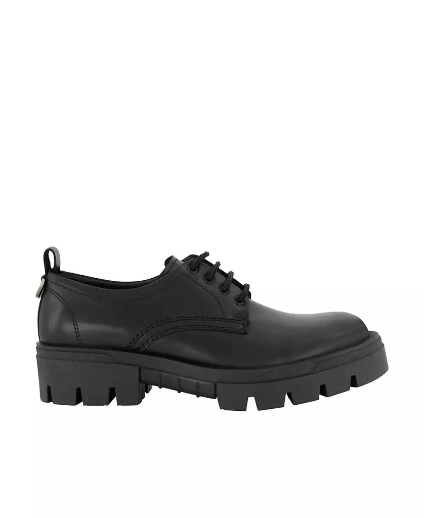 Karl Lagerfeld Paris Men's White Label Leather Plain Toe Derby On Lug Sole Shoes 2