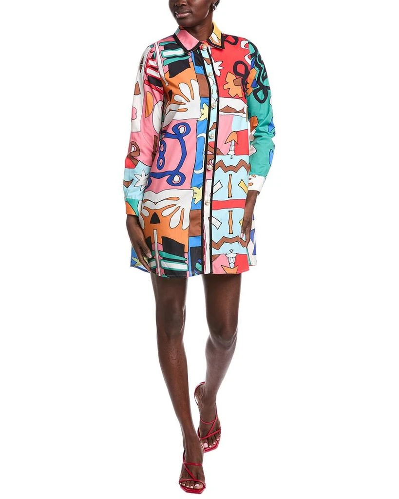 Gracia Tribal Print A-Line Shirtdress