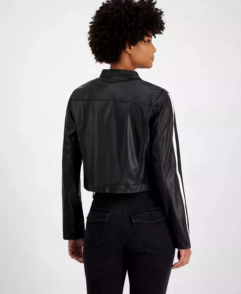 Tinseltown Juniors' Faux-Leather Long-Sleeve Moto Jacket 2