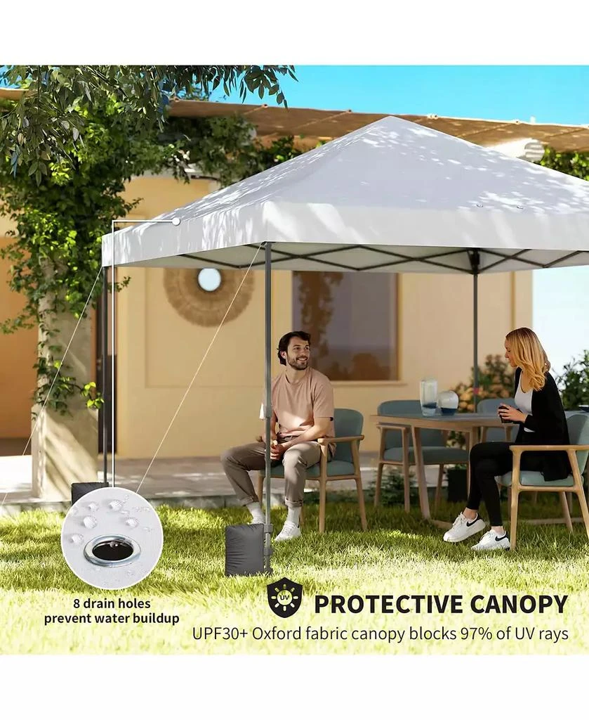 Outsunny 10 x 10 ft Pop Up Canopy Tent with One Push Setup, Dark 4