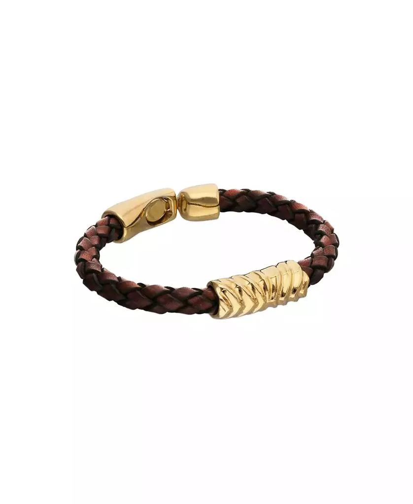 UNOde50 Leather And 18K Gold Alloy Bracelet with Links 2