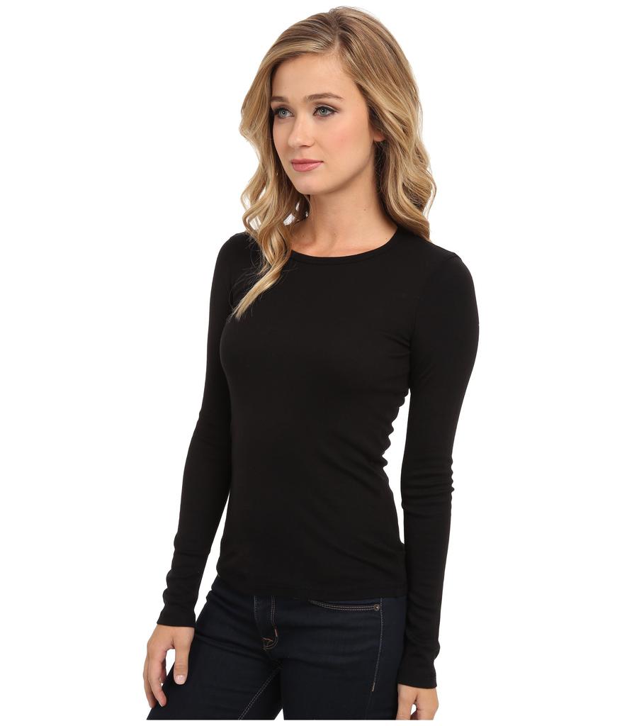 Splendid 1x1 Rib Classic Long Sleeve Crew Neck Tee