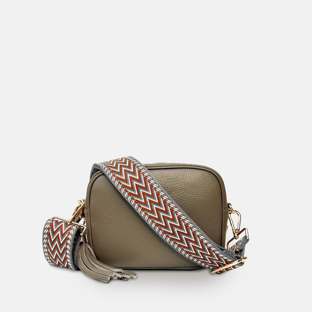 Apatchy London Latte Leather Crossbody Bag With Tan Boho Strap