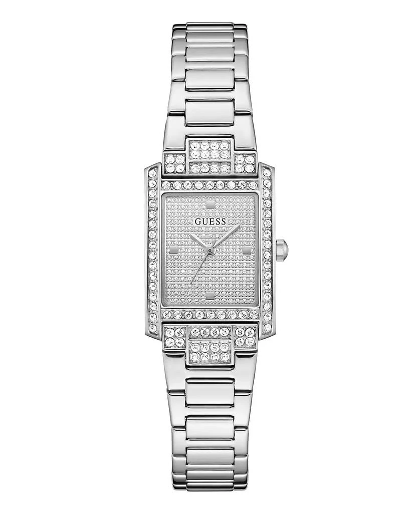 GUESS Women's Silver-Tone Glitz Analog Watch, 23mm 1