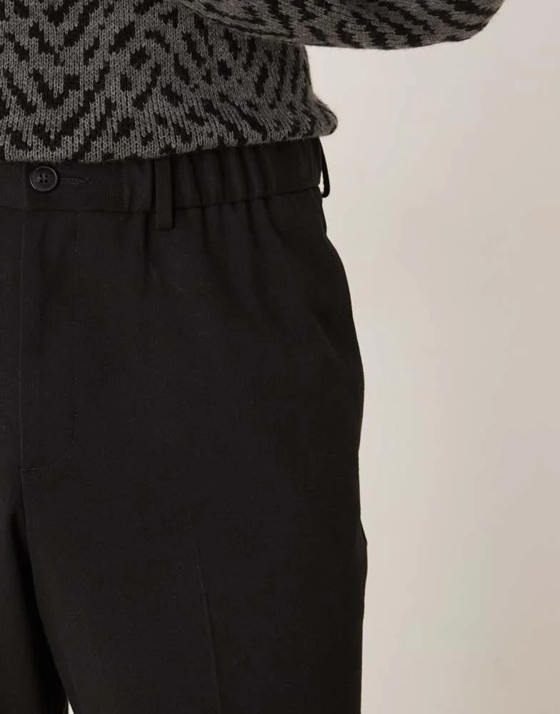 ASOS ASOS DESIGN pull on smart wide leg trousers black 5