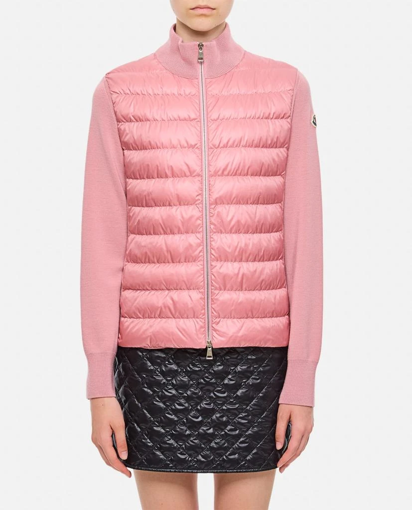 Moncler Knitted Sleeves Zip-up Jacket 1