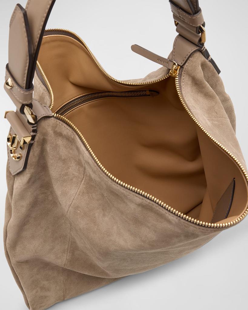 【美品】JIMMY CHOO ANA HOBO/L シアリング ハンドバッグ ❣️JIMMY CHOO ANA HOBO/L シアリング ハンドバッグ Jimmy Choo