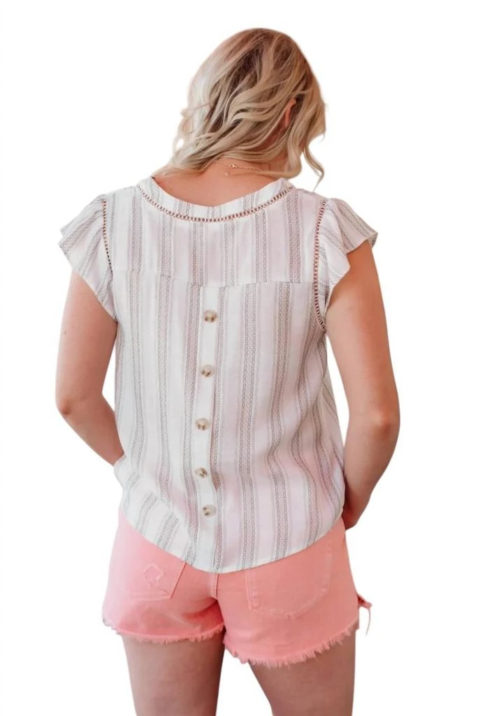 Blu Pepper Blu Pepper - Striped Button Back Top 2