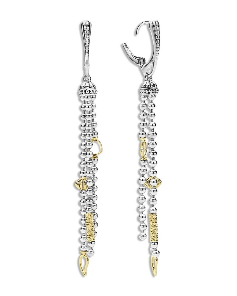 LAGOS 18K Yellow Gold 
Sterling Silver Caviar Icon Tassel Drop Earrings 3
