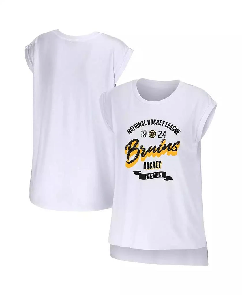 WEAR by Erin Andrews Women's White Boston Bruins Domestic Tank Top 1