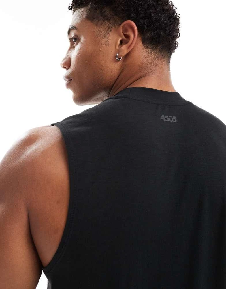 ASOS 4505 Icon performance jersey quick dry drop armhole training vest in black 3