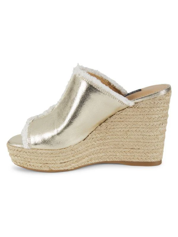 Nine West Baja Metallic Textile Espadrille Wedge Sandals 4