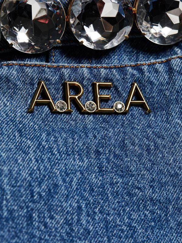 AREA Jumbo Crystal Denim Corset Top 5