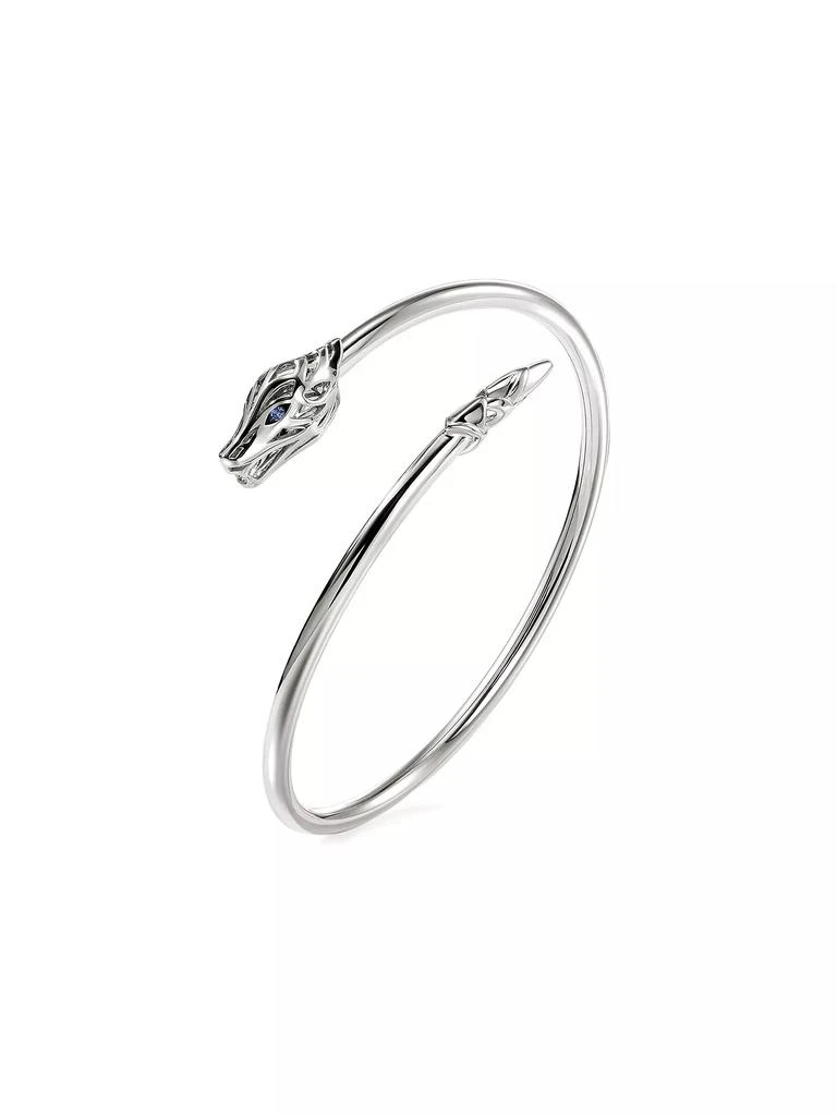 John Hardy Naga Dragon Sterling Silver & Blue Sapphire Slim Cuff 1