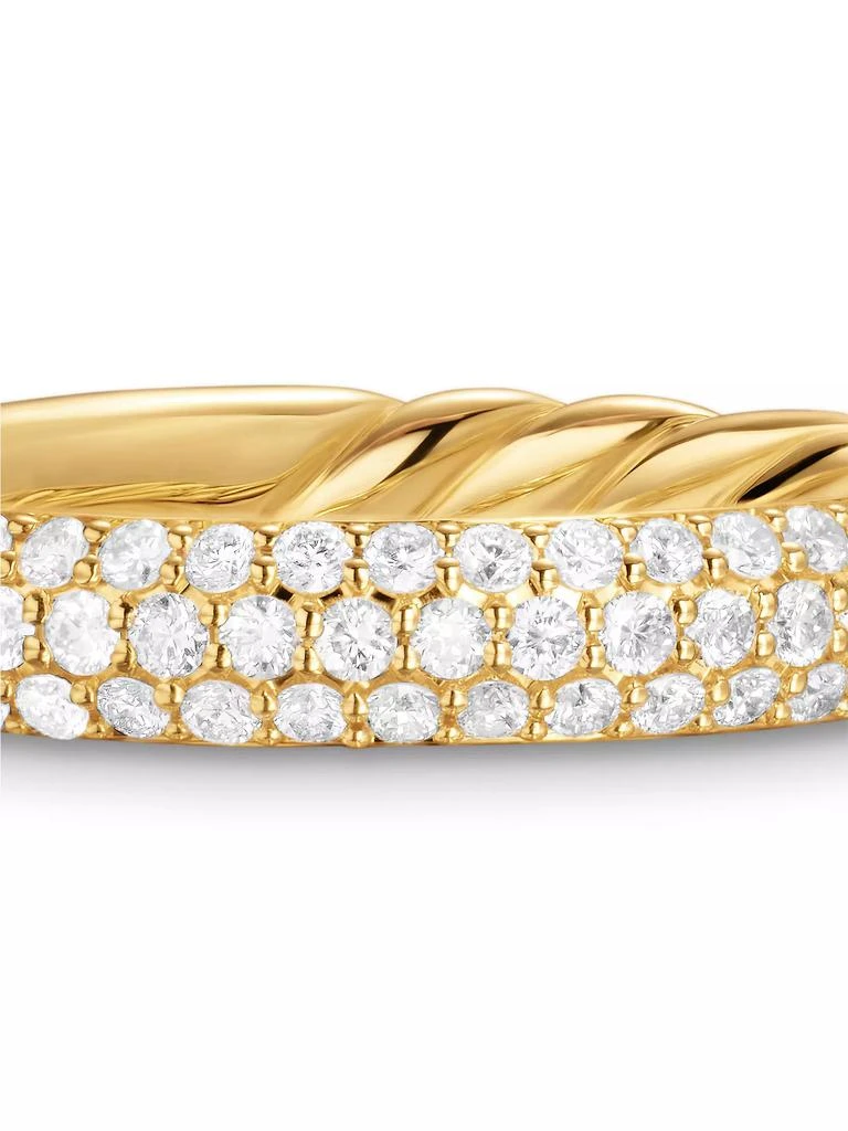 David Yurman DY Mercer Pavé Band Ring in 18K Yellow Gold 6