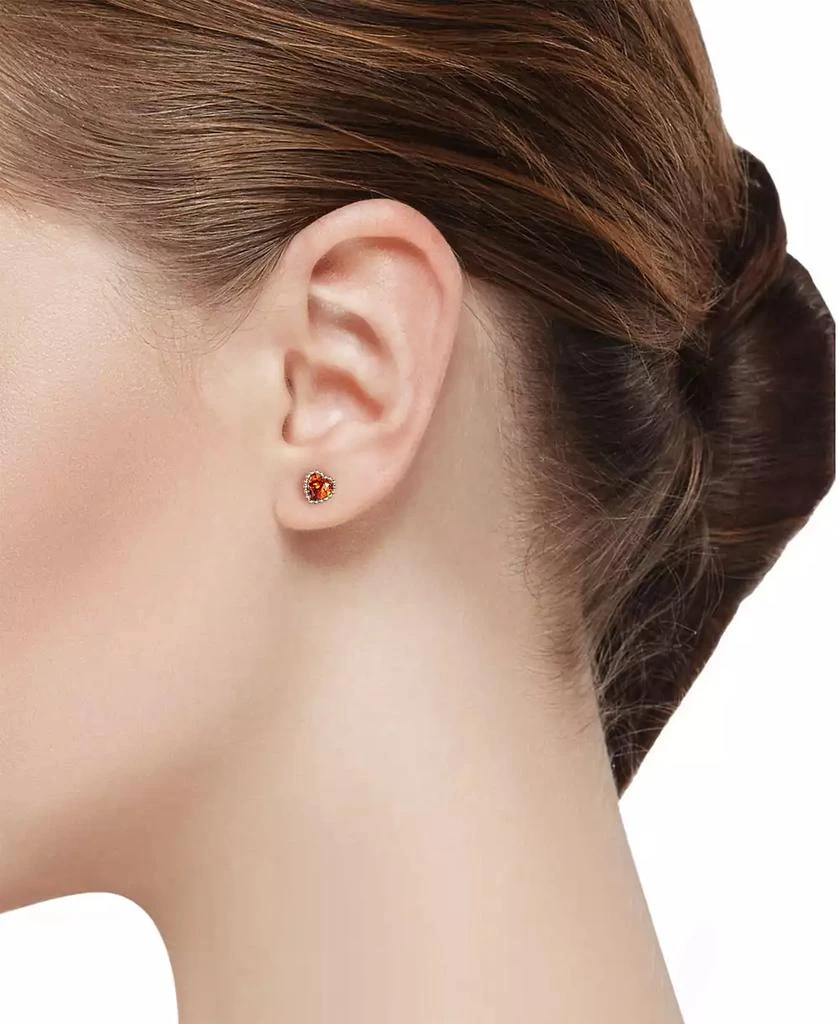 Unwritten Multi Pink Cubic Zirconia and Enamel Heart Butterfly Stud and Hoop Earring Set 4