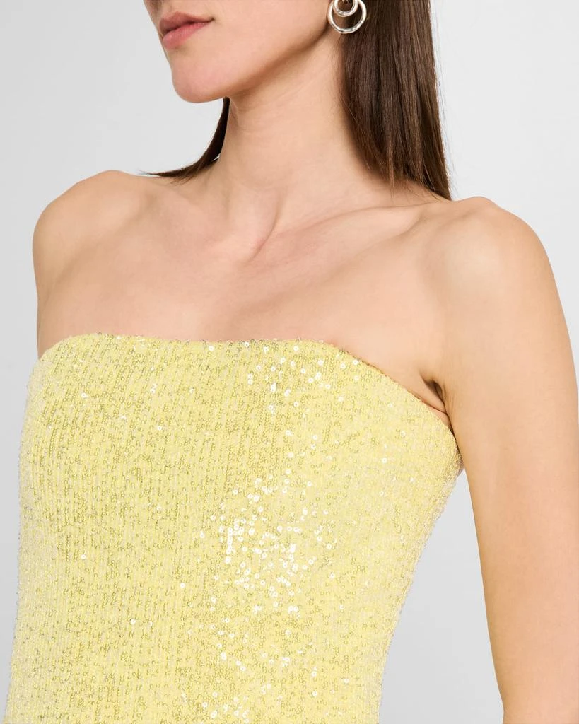 Pamella Roland Sequined Long Strapless Stretch Gown 5
