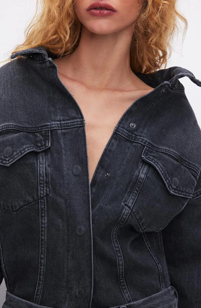 Good American Cotton Denim Trucker Jacket 6
