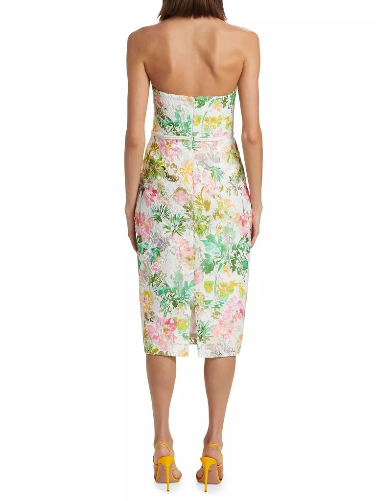 Badgley Mischka Floral Lace Strapless Cocktail Dress 5