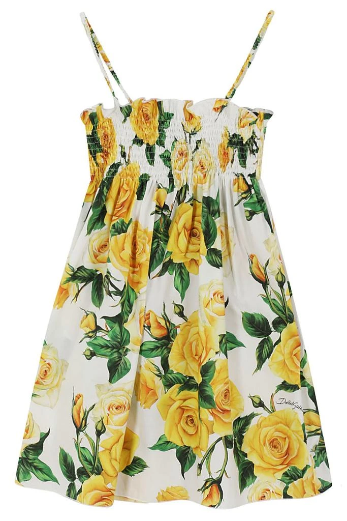 Dolce & Gabbana Dolce & Gabbana Kids Floral-Motif Square Neck Flared Dress 1