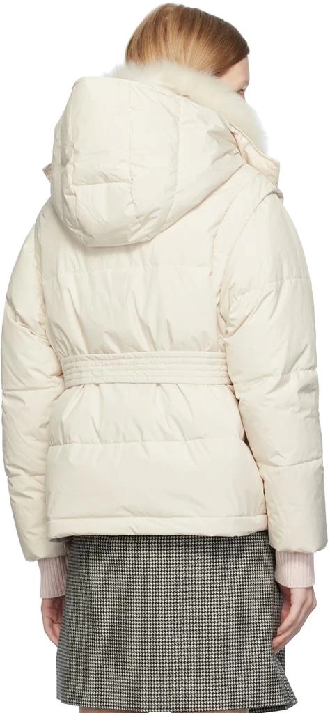 Yves Salomon White Belted Down Jacket 3