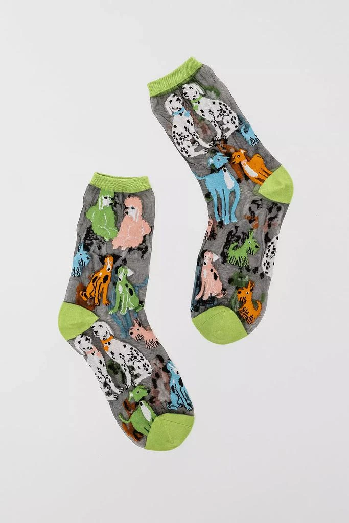 Sock Candy Sock Candy Dopamine Dogs Black Sheer Sock