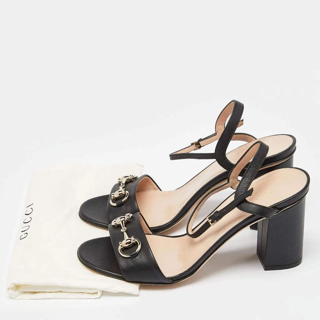 Gucci Gucci Black Leather Horsebit Ankle Strap Sandals Size 38 9