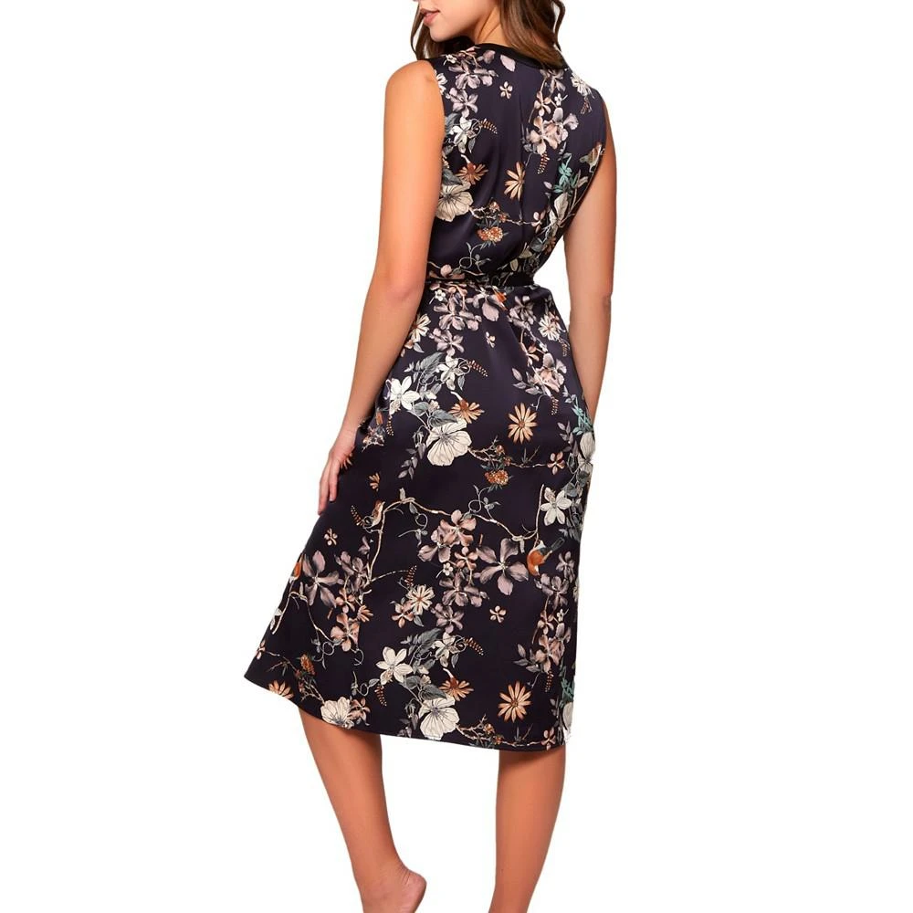 iCollection Women's Iris Slip Over Stretch Satin Floral Dress or Gown 2