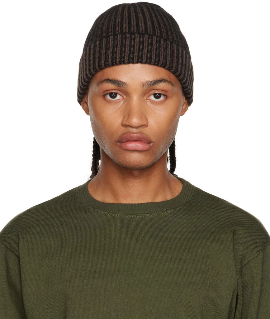 3MAN Black & Brown Ribbed Beanie 1