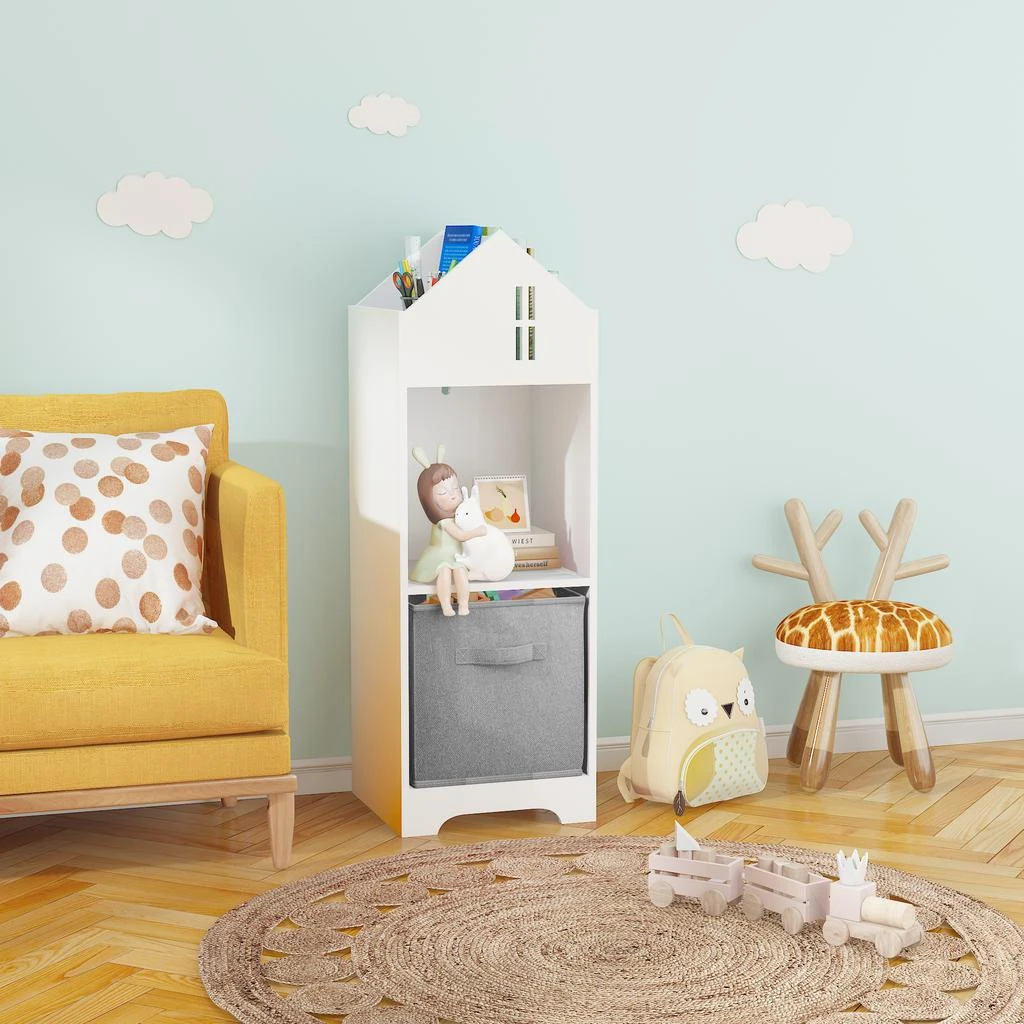 Streamdale Furniture Streamdale White & Gray Kids' Bookcase 5