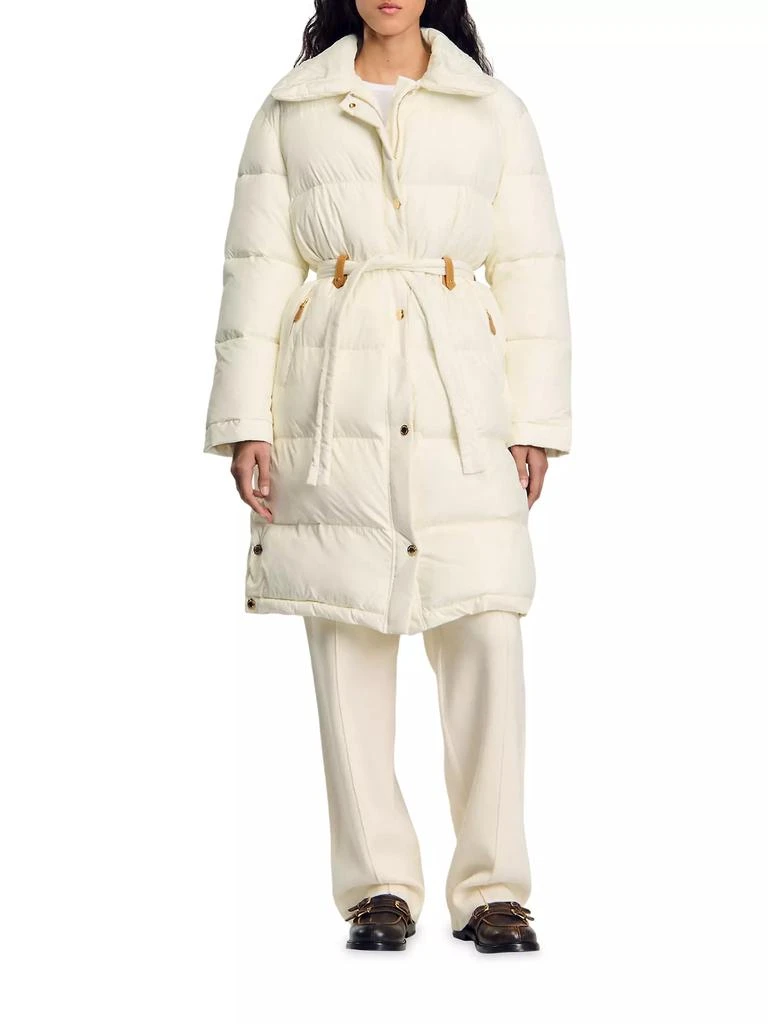 Sandro Quilted Mid Length Puffer Jacket 6