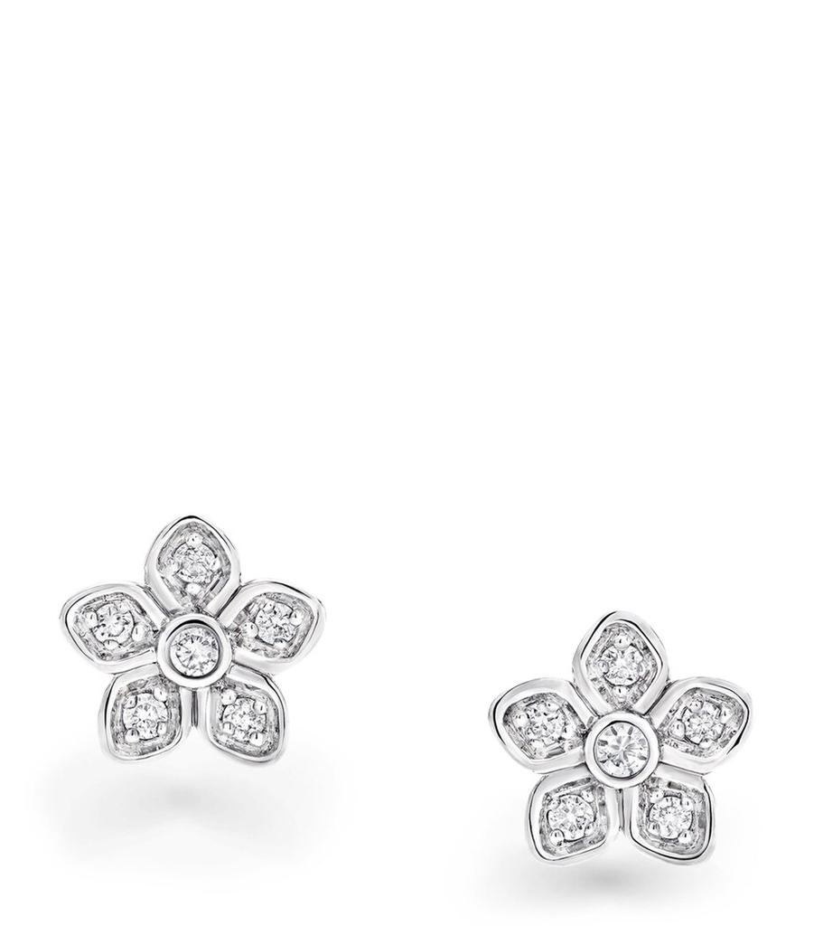 Graff White Gold and Diamond Wild Flower Stud Earrings