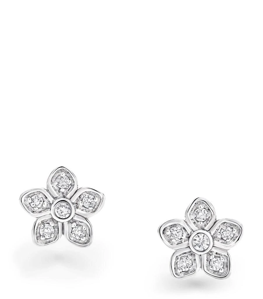 Graff White Gold and Diamond Wild Flower Stud Earrings 1